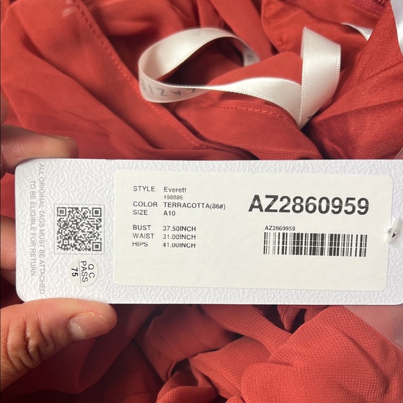 Azazie Burgundy Chiffon Gown - Picture 16 of 16